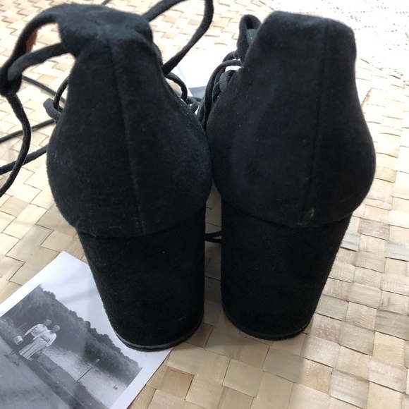 TopShop Black Block Heel Lace Up Pumps 39 - Picture 4 of 7